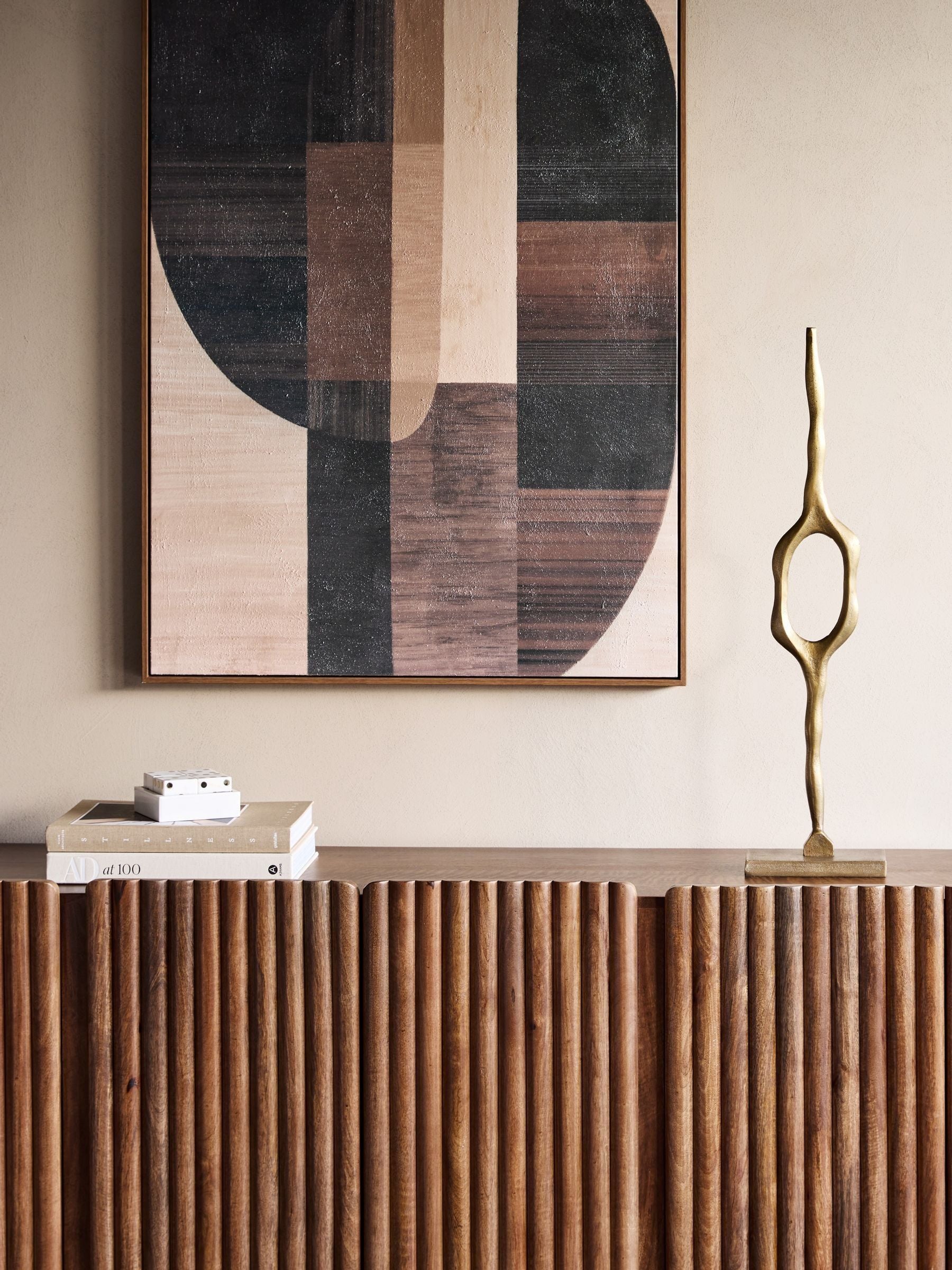 Libra Interiors brass abstract sculpture ornament, imported from the UK