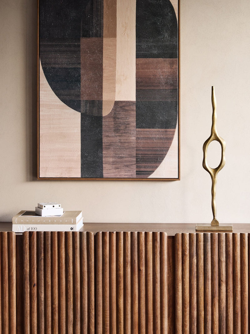 Libra Interiors brass abstract sculpture ornament, imported from the UK