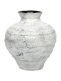 Libra Interiors white medium Lunel glazed vase (British brand)