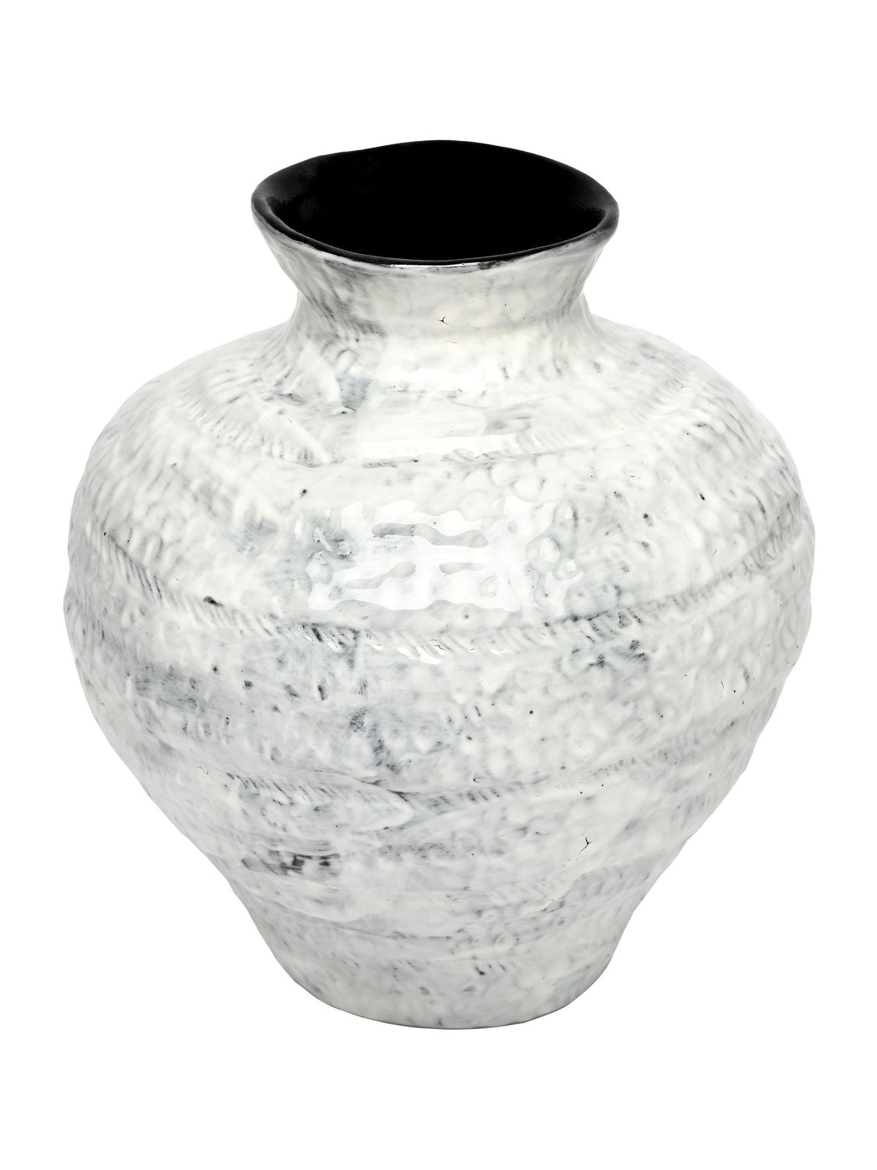 Libra Interiors white medium Lunel glazed vase (British brand)