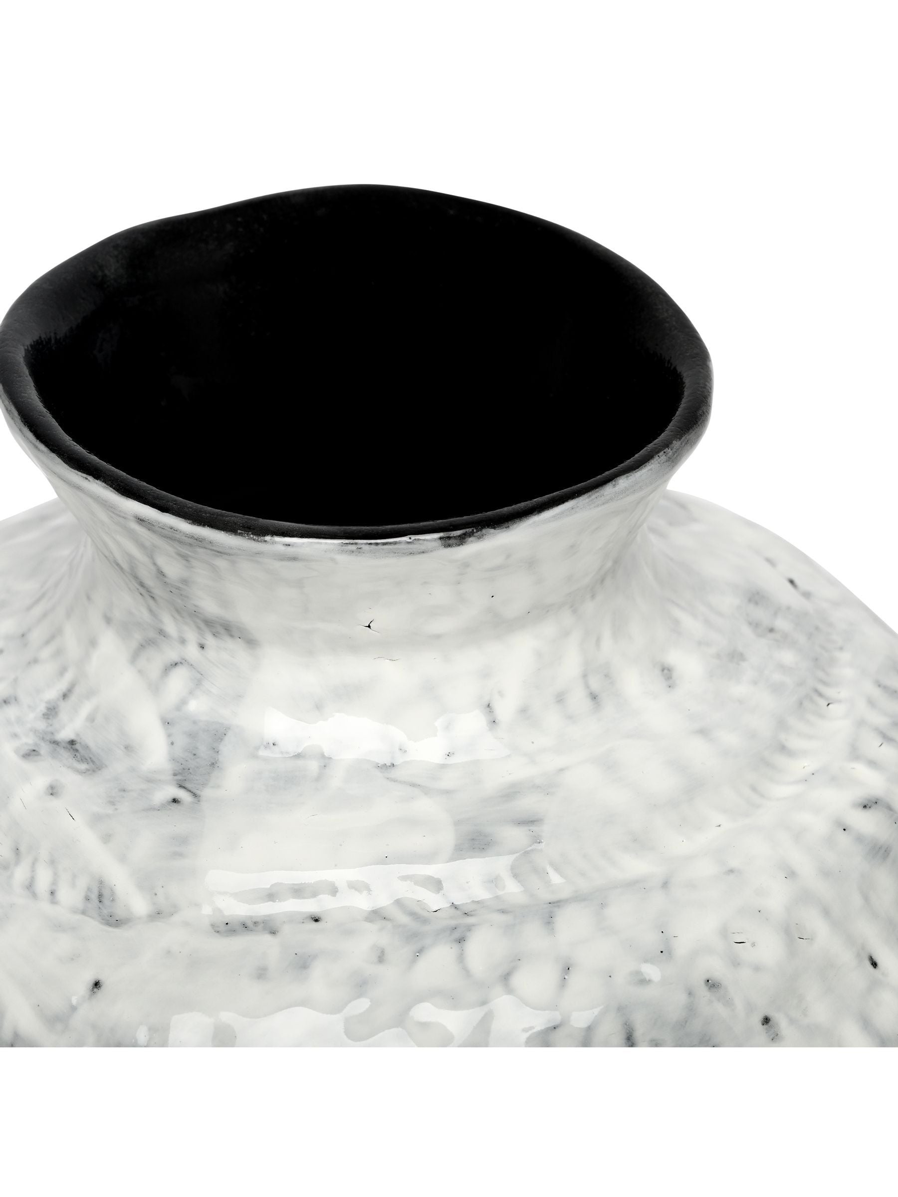 Libra Interiors white medium Lunel glazed vase (British brand)