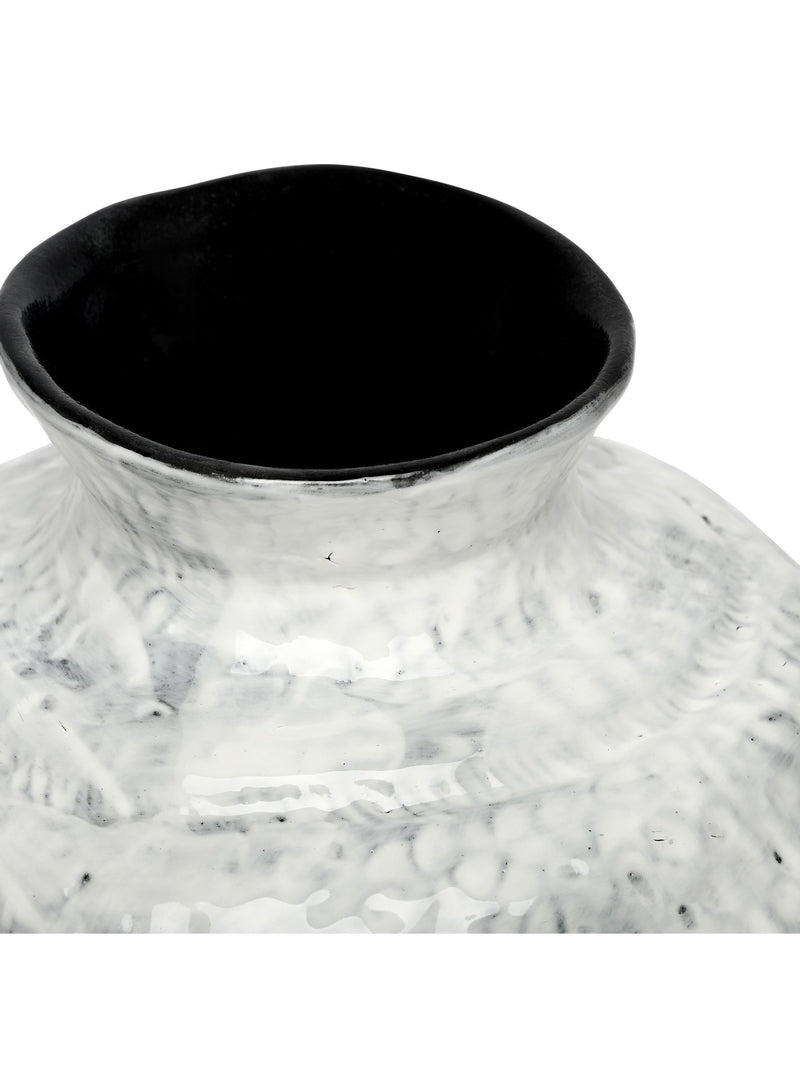 Libra Interiors white medium Lunel glazed vase (British brand)