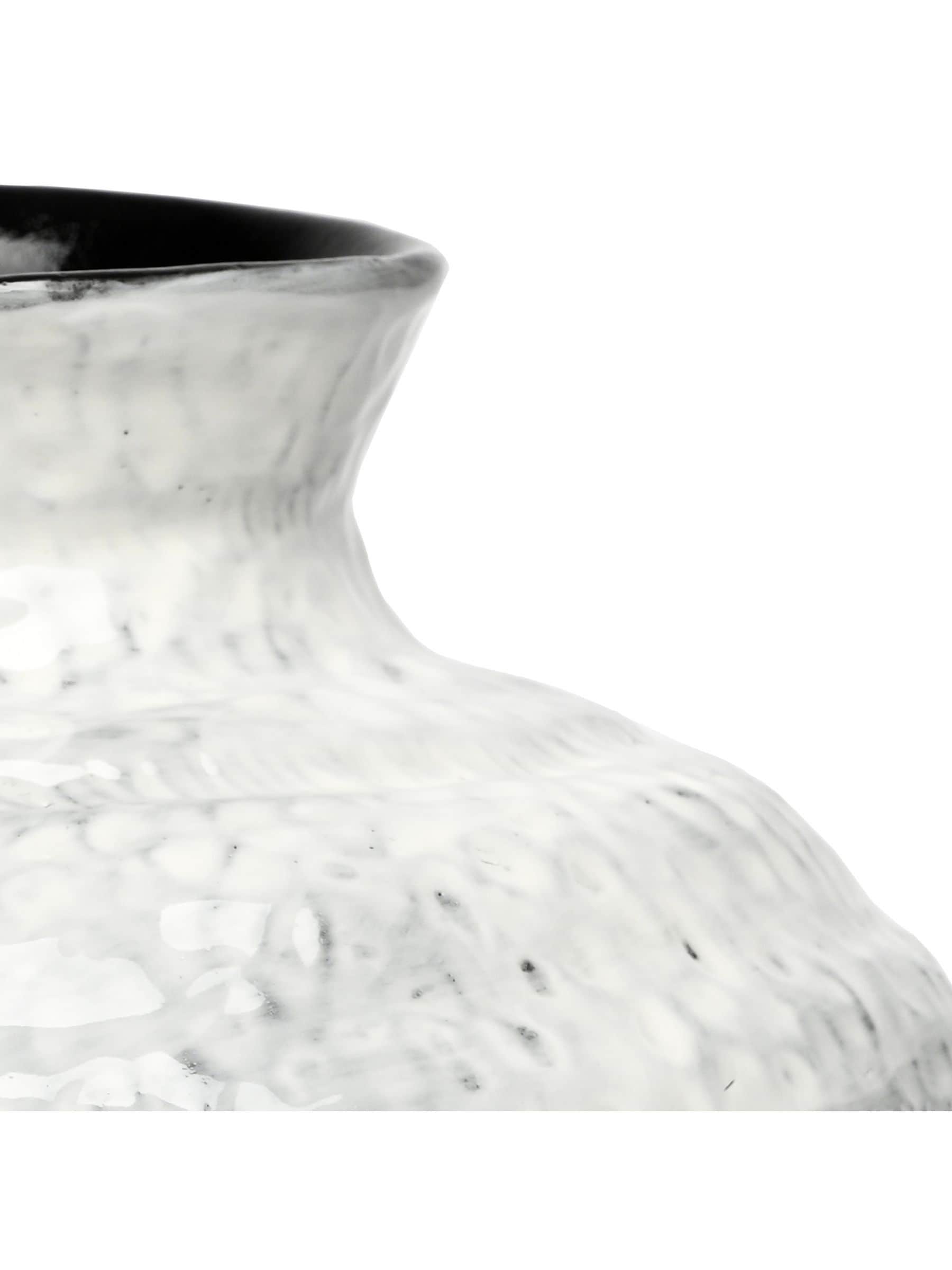 Libra Interiors white medium Lunel glazed vase (British brand)