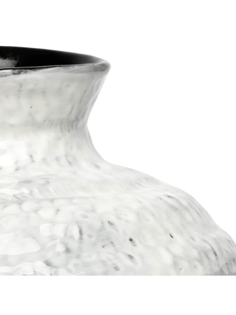 Libra Interiors white medium Lunel glazed vase (British brand)