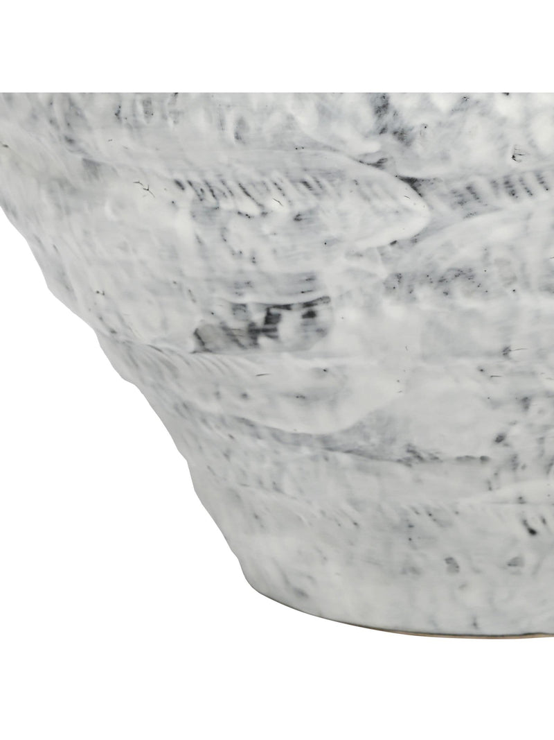 Libra Interiors white medium Lunel glazed vase (British brand)