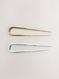 Set of two hair pins in gold and silver tones - British product