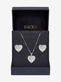 Inicio sterling silver plated mother of pearl heart set - British product