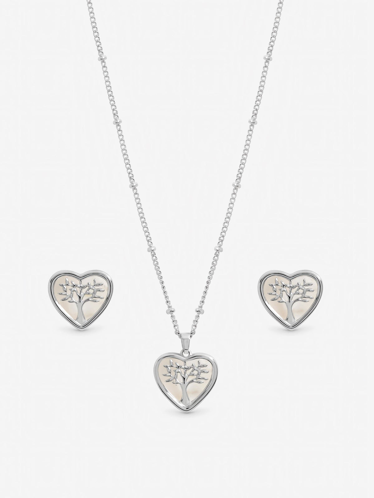 Inicio sterling silver plated mother of pearl heart set - British product