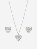 Inicio sterling silver plated mother of pearl heart set - British product