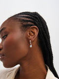 Inicio sterling silver opal peardrop charm hoops (British brand)
