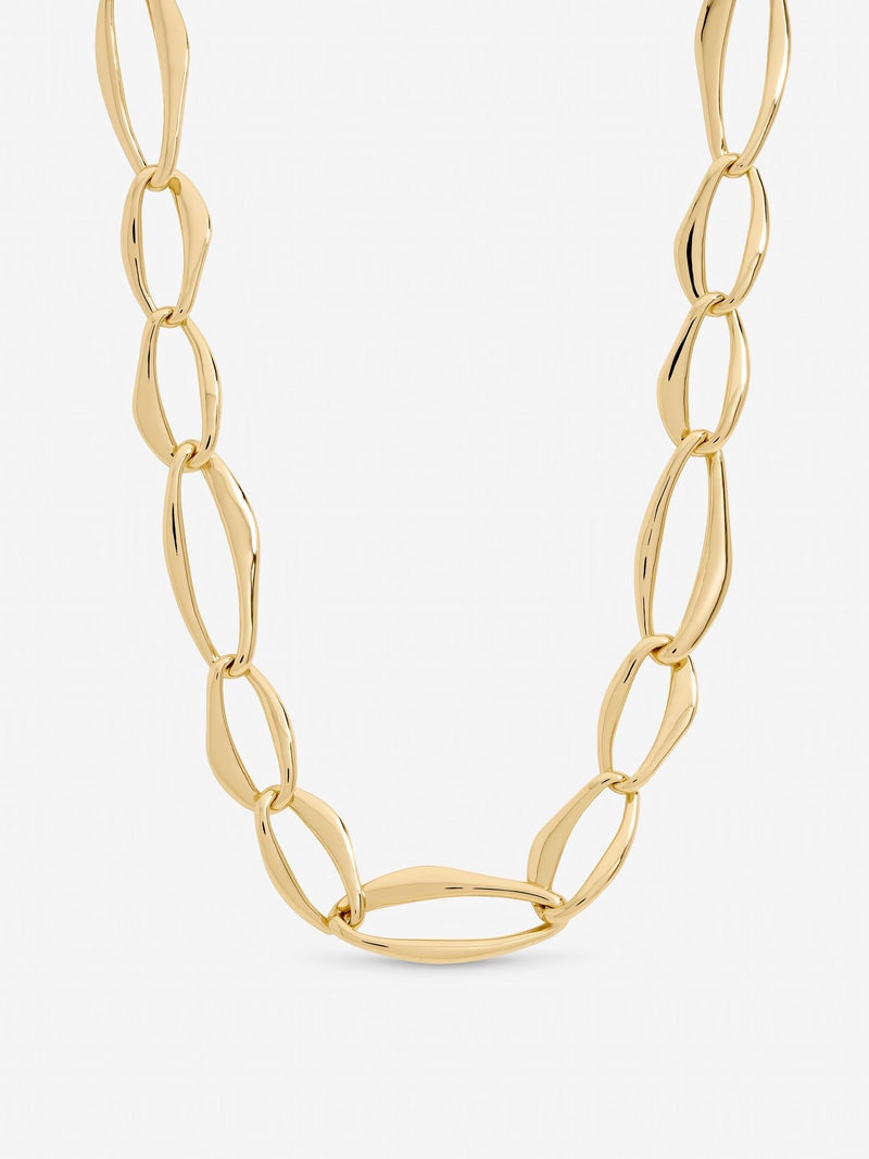 Mood gold tone large link chain necklace 17 inch, UK version