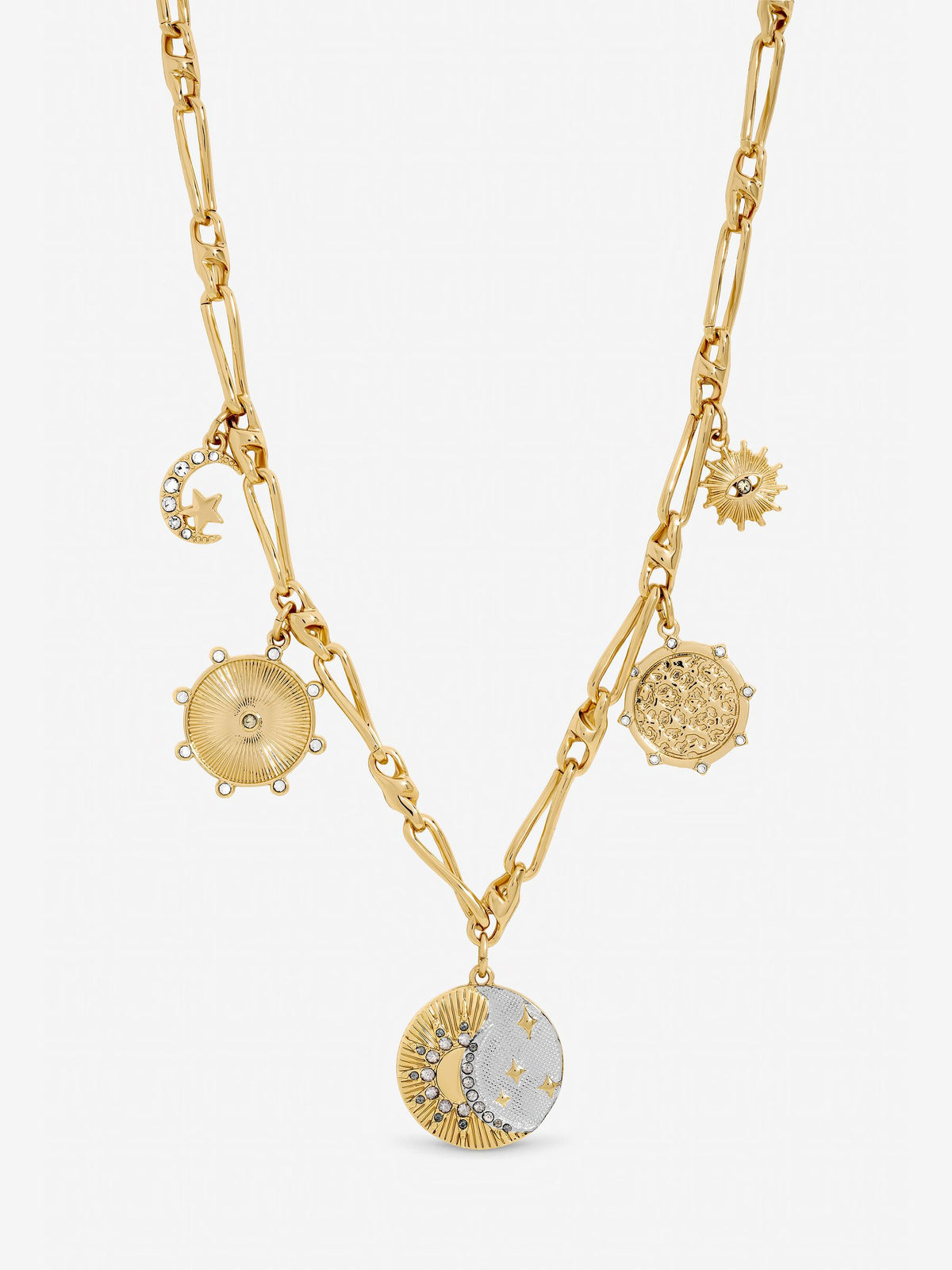 Mood celestial charm two-tone necklace - British product