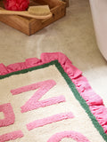 Furn pink Nice Bum frill bath mat 50x80cm - British product