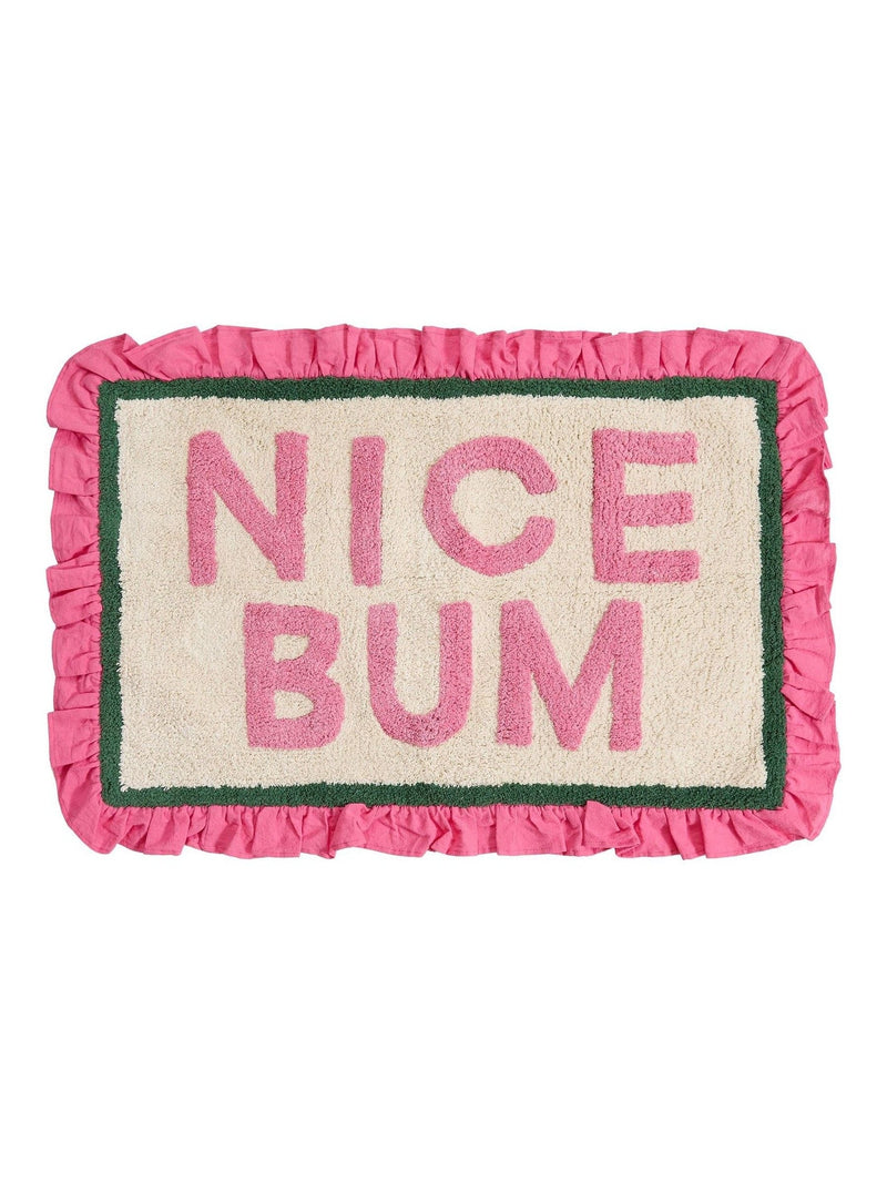 Furn pink Nice Bum frill bath mat 50x80cm - British product