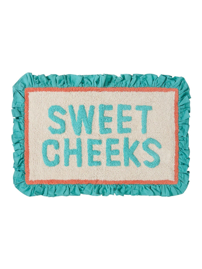 Furn Aqua Sweet Cheeks cotton frill bath mat 50x80cm, UK version