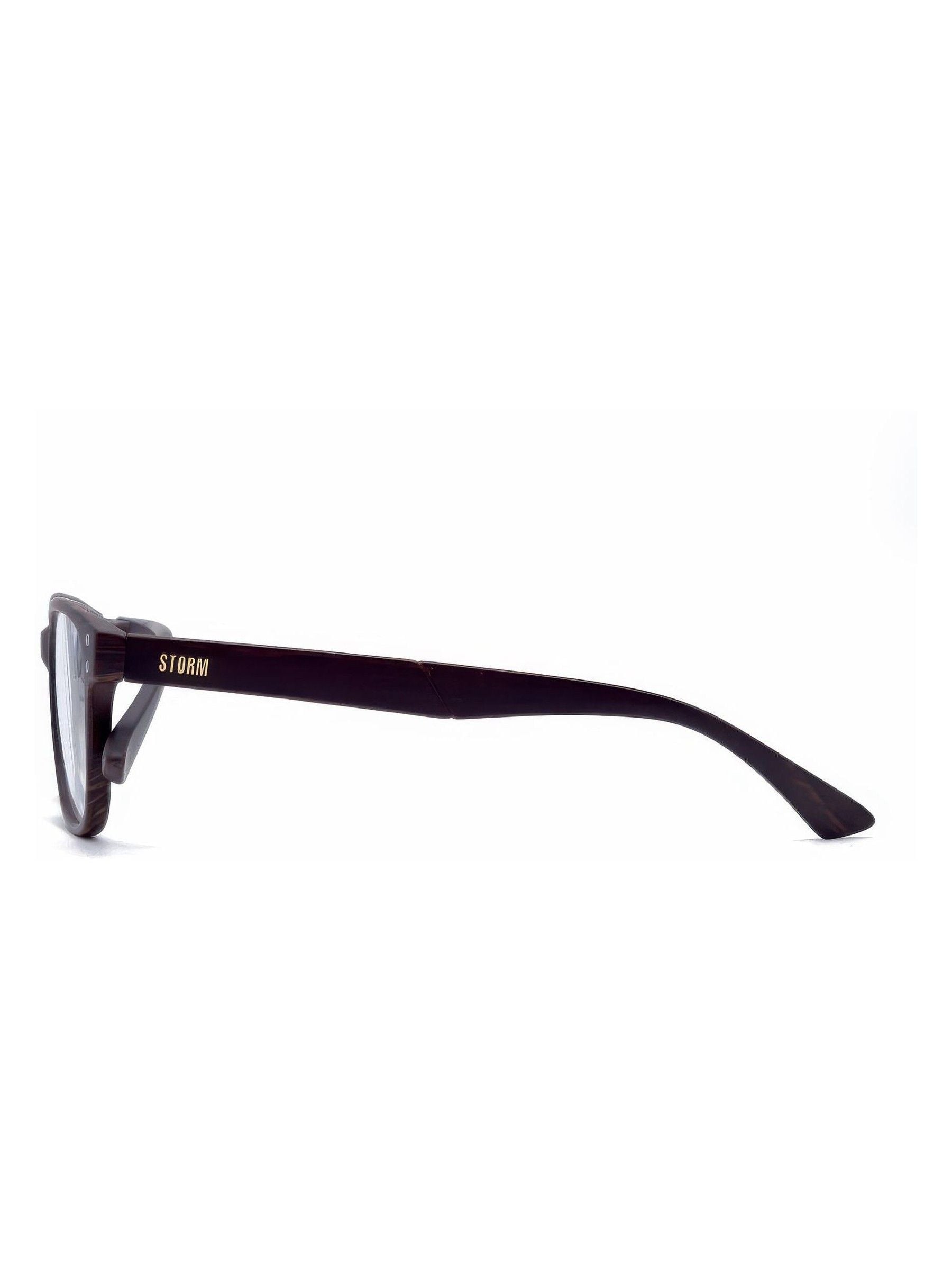 Storm Brown Wood Effect D Frame reading glasses, imported from the UK