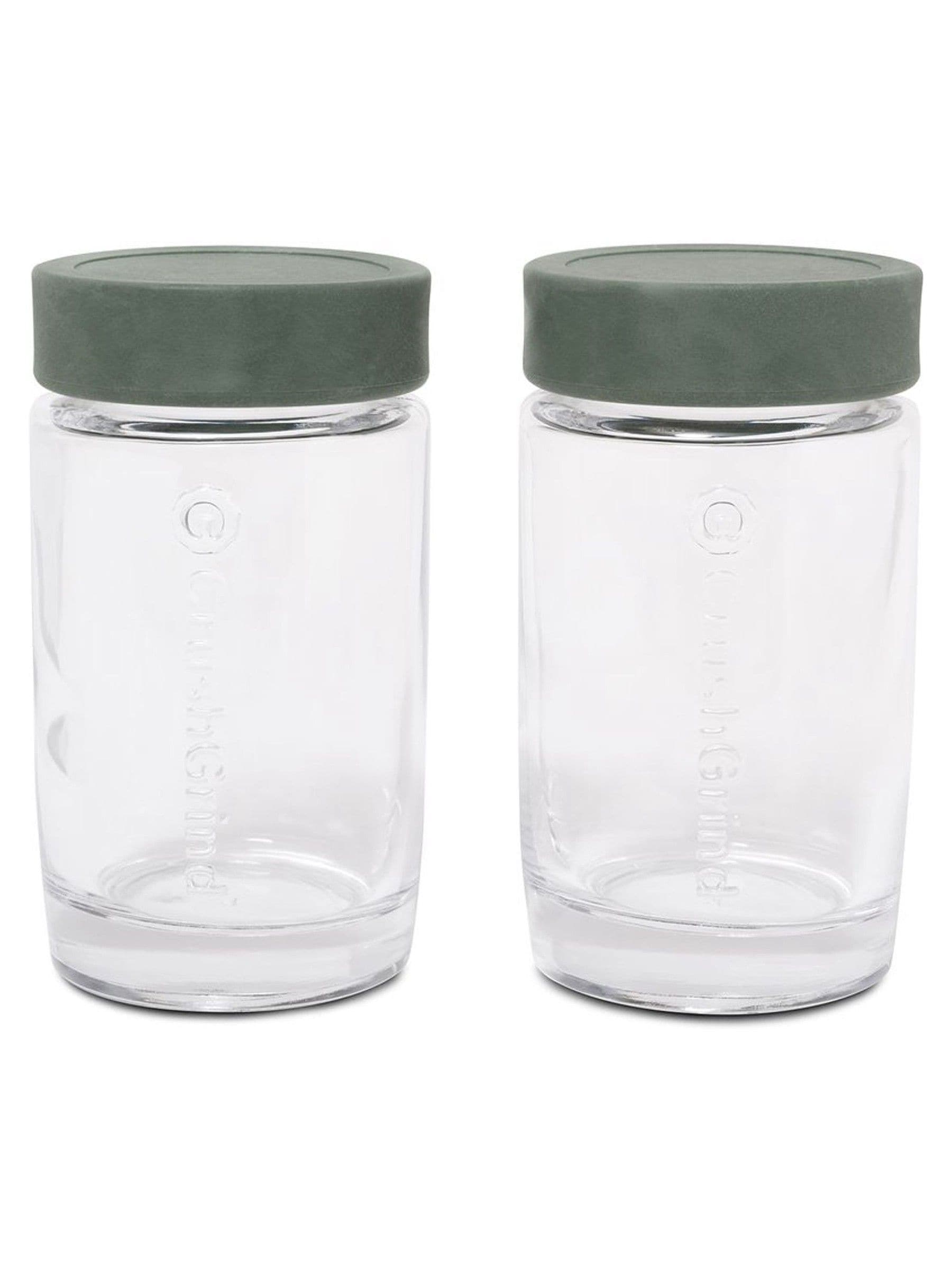 Crush Grind green Vaasa spice jars 10cm, imported from the UK