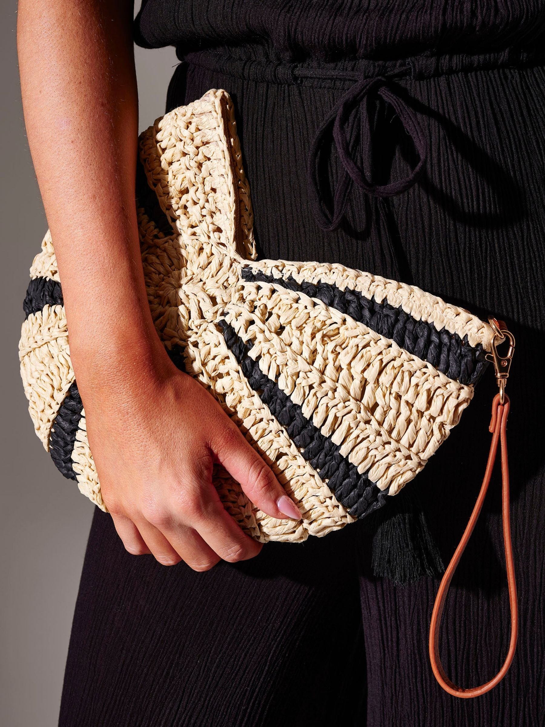 South Beach straw seashell clutch bag - British product