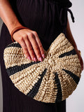 South Beach straw seashell clutch bag - British product