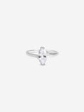 Simply Silver cubic zirconia navette engagement ring UK version