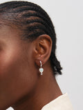 Inicio sterling silver opal heart charm earrings 12.5mm - British product