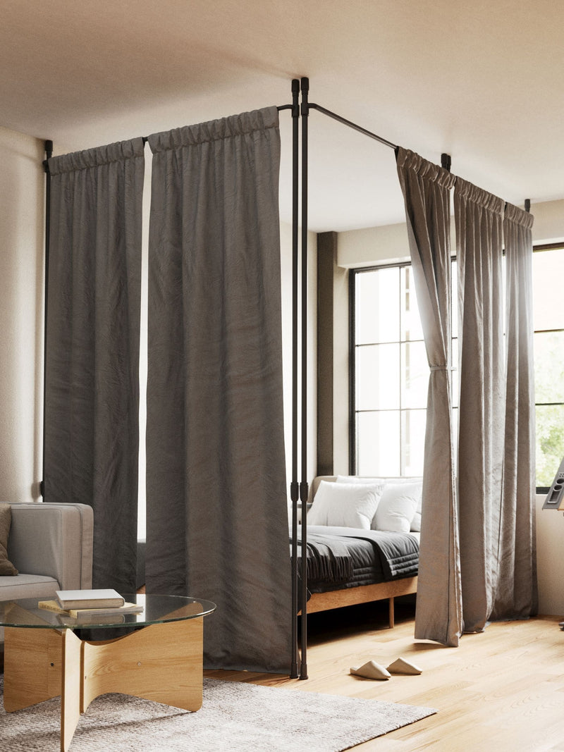 Umbra black curtain pole room divider 91-167cm - British product