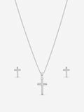 Inicio polished sterling silver plated cross set, imported from the UK