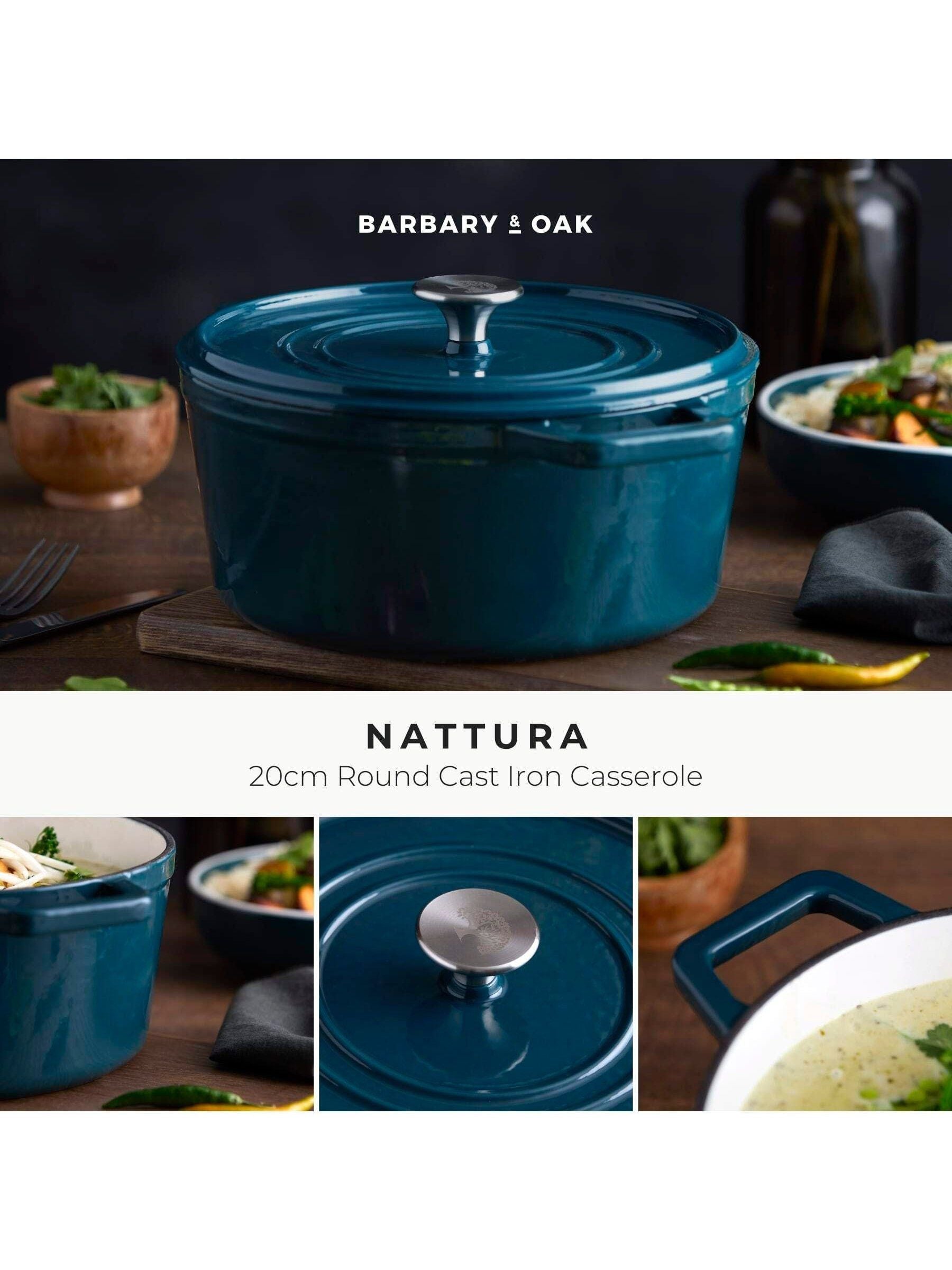 Barbary and Oak teal cast iron casserole 2.2L, imported from the UK