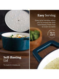 Barbary and Oak teal cast iron casserole 2.2L, imported from the UK