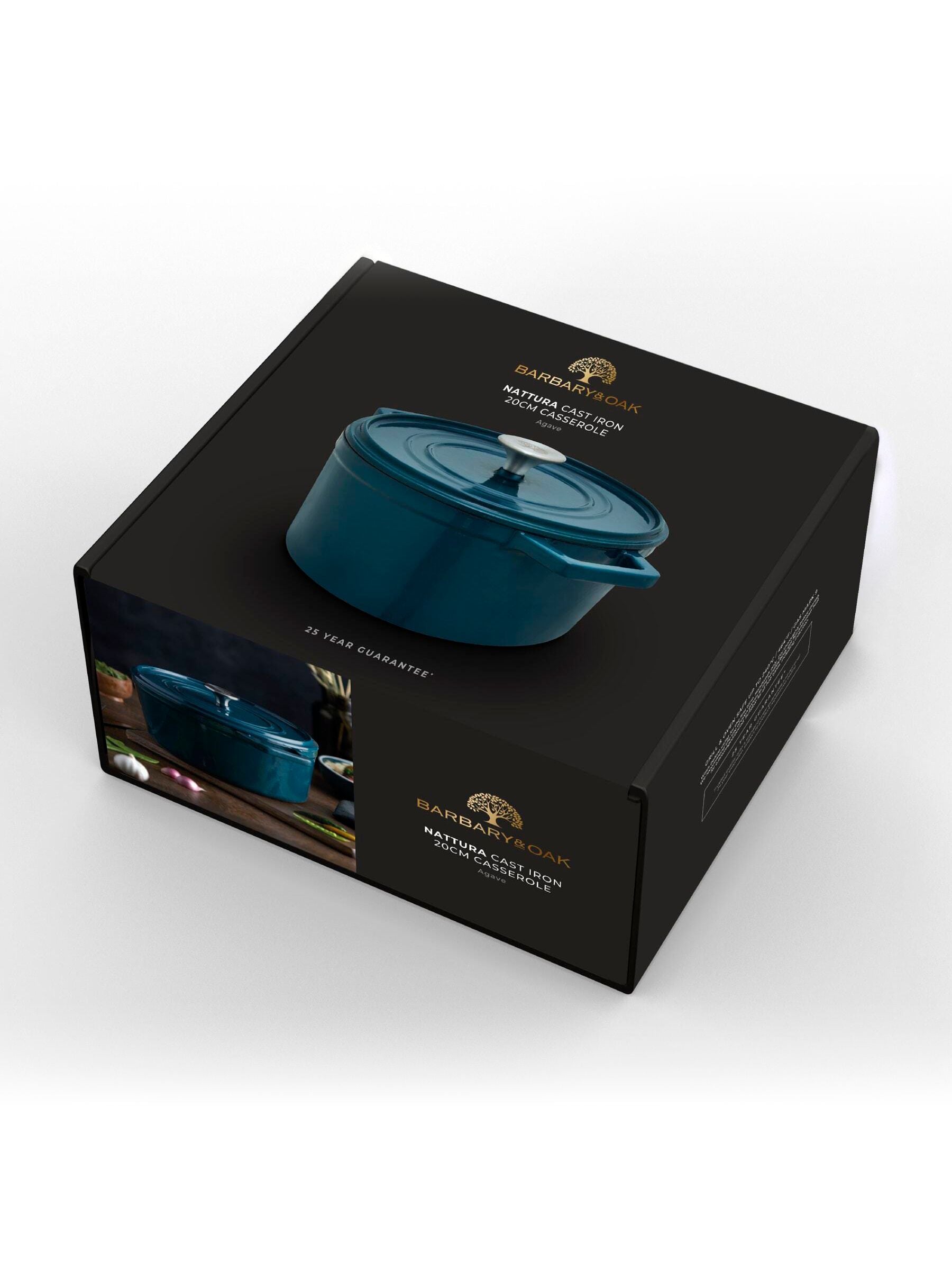 Barbary and Oak teal cast iron casserole 2.2L, imported from the UK