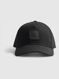 River Island black baseball cap with rubber logo badge, imported from the UK