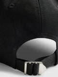 River Island black baseball cap with rubber logo badge, imported from the UK