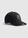 River Island black baseball cap with rubber logo badge, imported from the UK