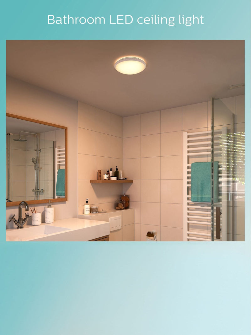 Philips White LED Doris 17W bathroom ceiling light (British brand)