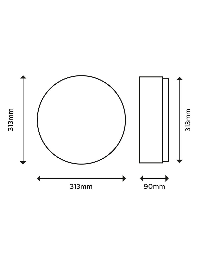 Philips White LED Doris 17W bathroom ceiling light (British brand)
