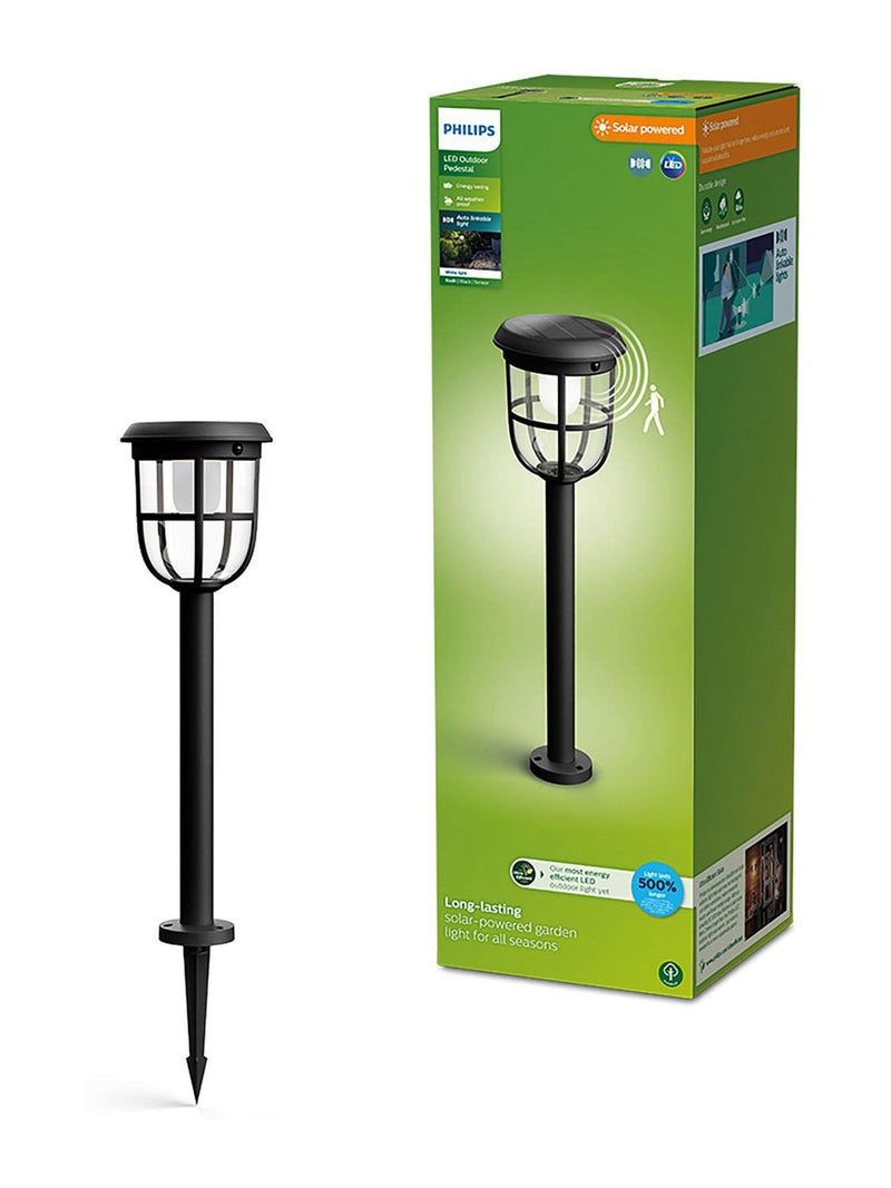 Philips black LED solar spike light (British brand)