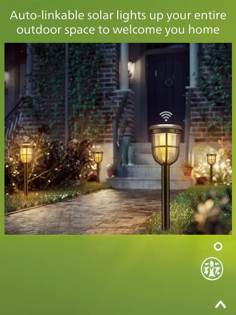 Philips black LED solar spike light (British brand)