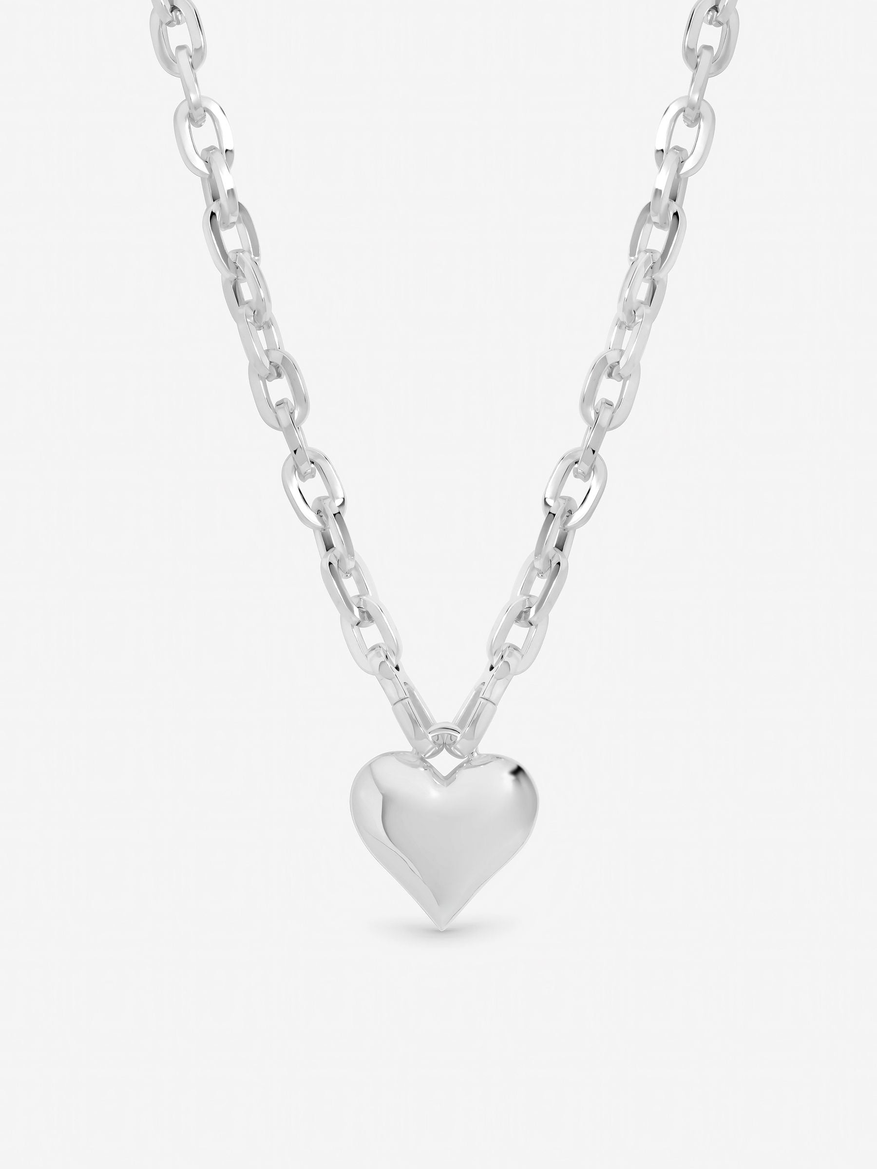 Mood silver plated heart necklace 16 inch chain, UK version