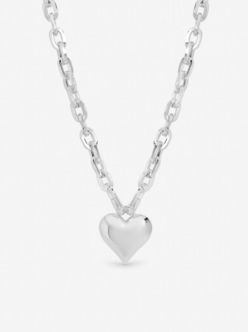 Mood silver plated heart necklace 16 inch chain, UK version