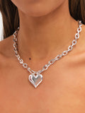 Mood silver plated heart necklace 16 inch chain, UK version