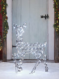 Lights4fun LED rattan doe 90cm outdoor decoration - British product