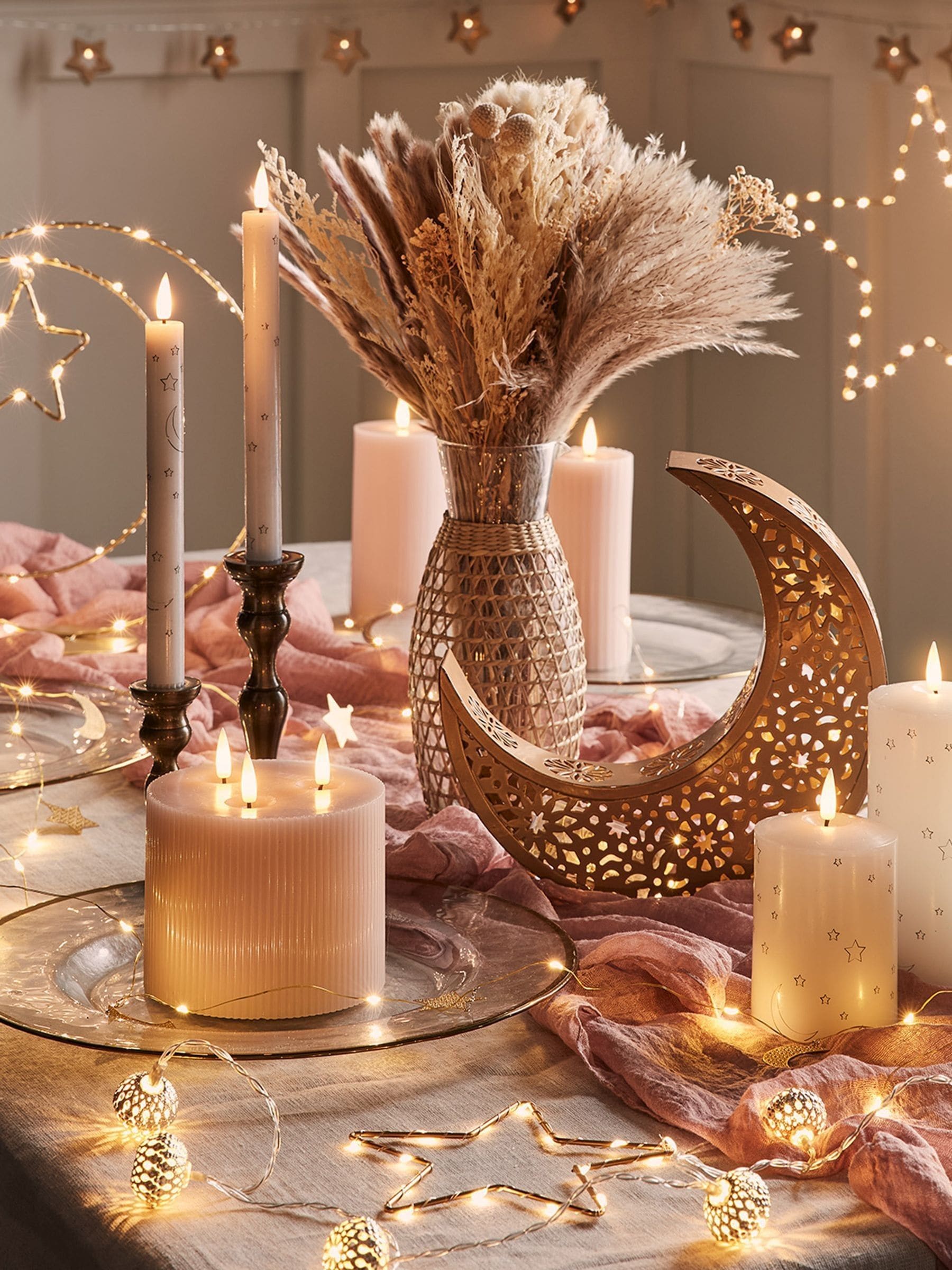 Lights4fun gold moon and star filigree micro fairy lights - British product