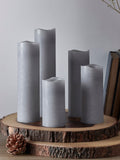 Lights4fun set of 5 slim LED pillar candles - British product