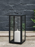 Lights4fun Bowen black garden lantern with TruGlow candle (British brand)