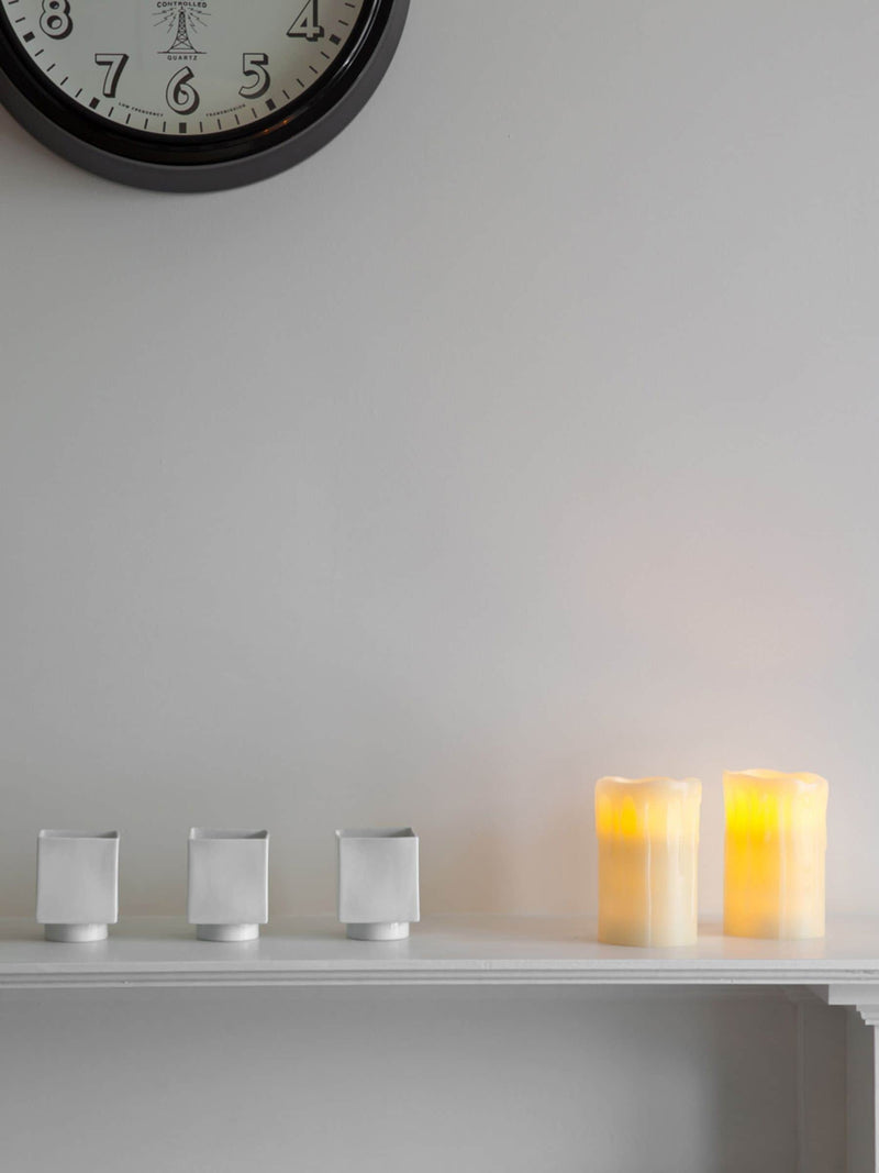 Lights4fun battery powered pillar LED candles pair 12.5cm, imported from the UK
