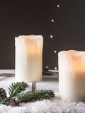 Lights4fun battery powered pillar LED candles pair 12.5cm, imported from the UK