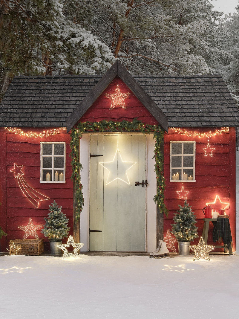 Lights4fun hanging star Christmas decoration trio 20cm, imported from the UK