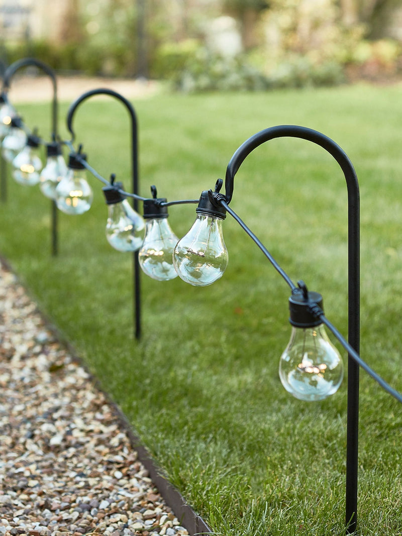 Lights4fun black shepherd's hooks set of 5 60cm (British brand)