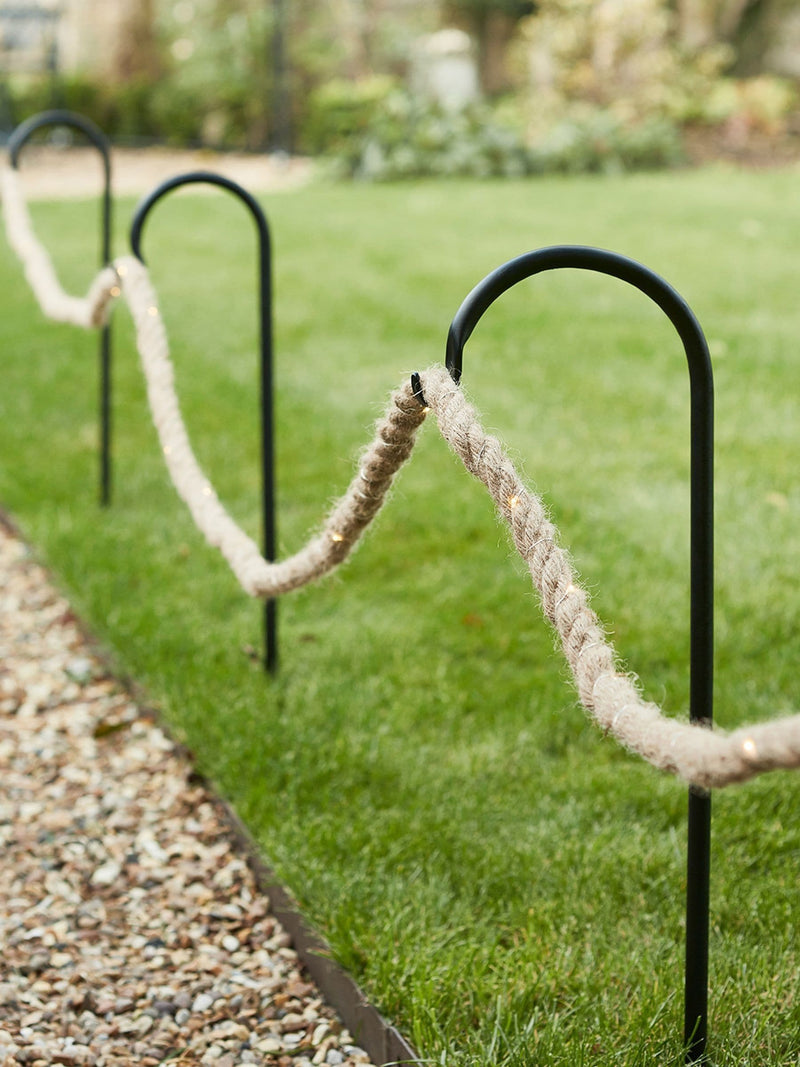 Lights4fun black shepherd's hooks set of 5 60cm (British brand)