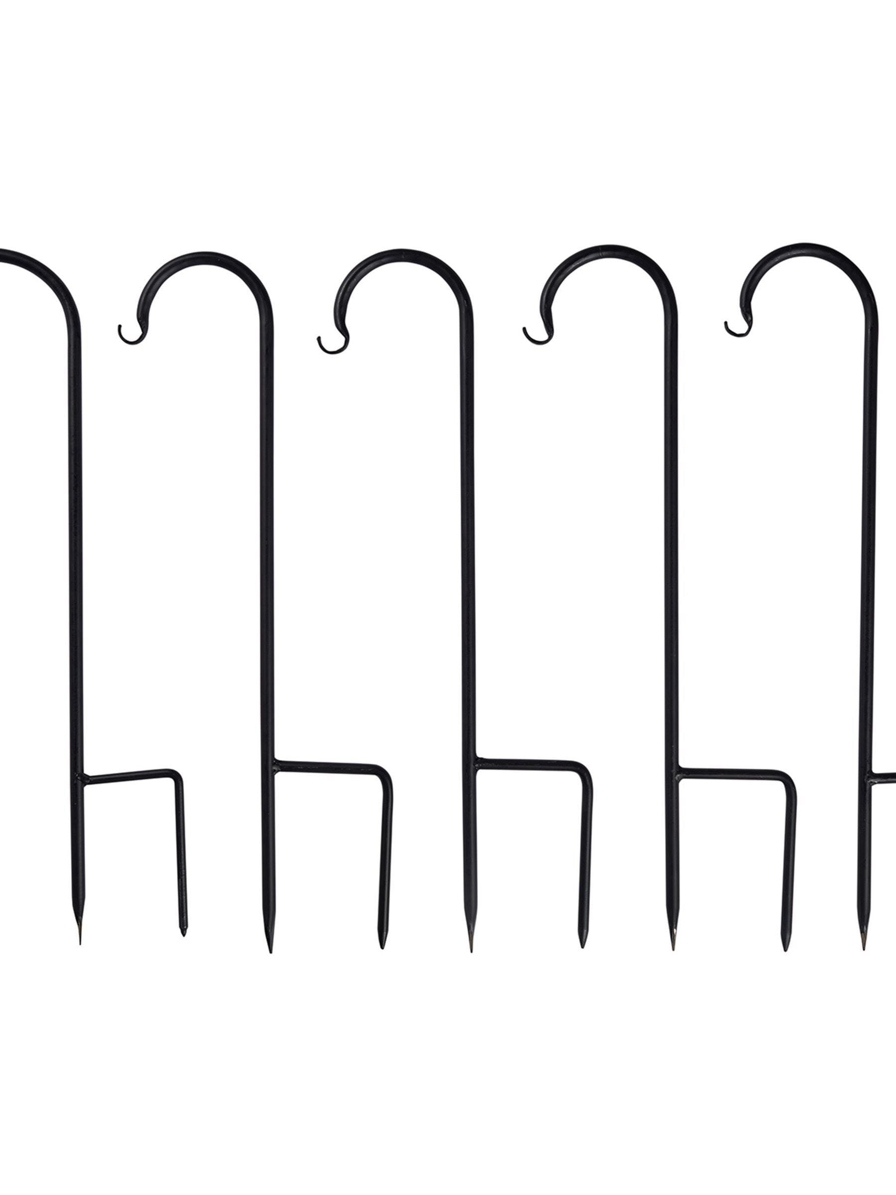Lights4fun black shepherd's hooks set of 5 60cm (British brand)
